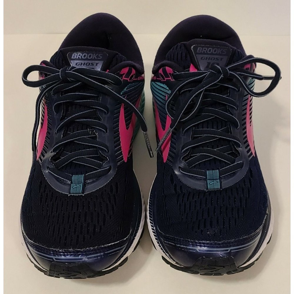 Brooks Ghost 10 DNA Mens Running Shoe Size 10.5 Blue Green Fushia Good Condition
